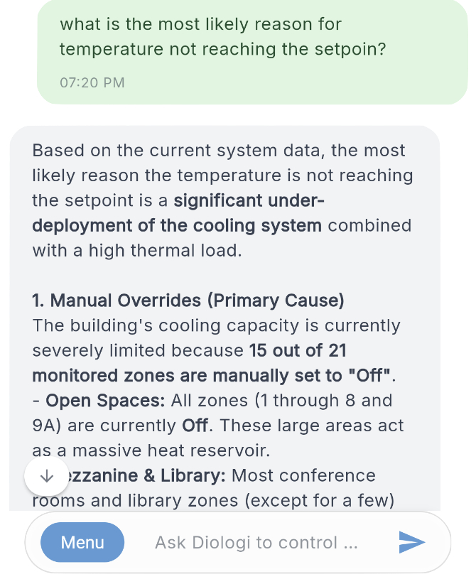 Diagnostics summary on phone